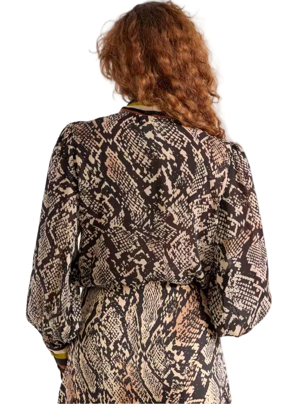 🎼Worthington Snake-Print Tie-Neck Blouse in Black and Cream striped size XXL GUC - Picture 3 of 11